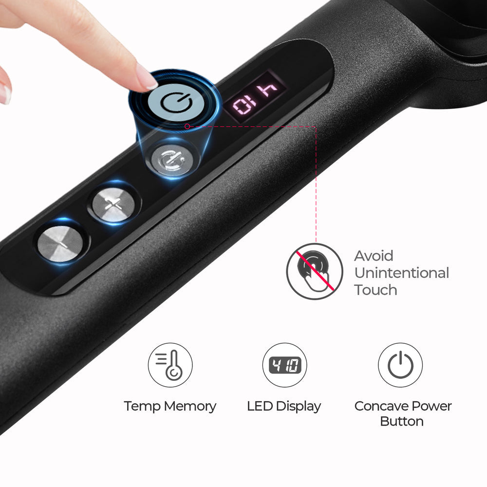 Close-up of the PH Ring Pro LED temperature display, temp memory and concave power button